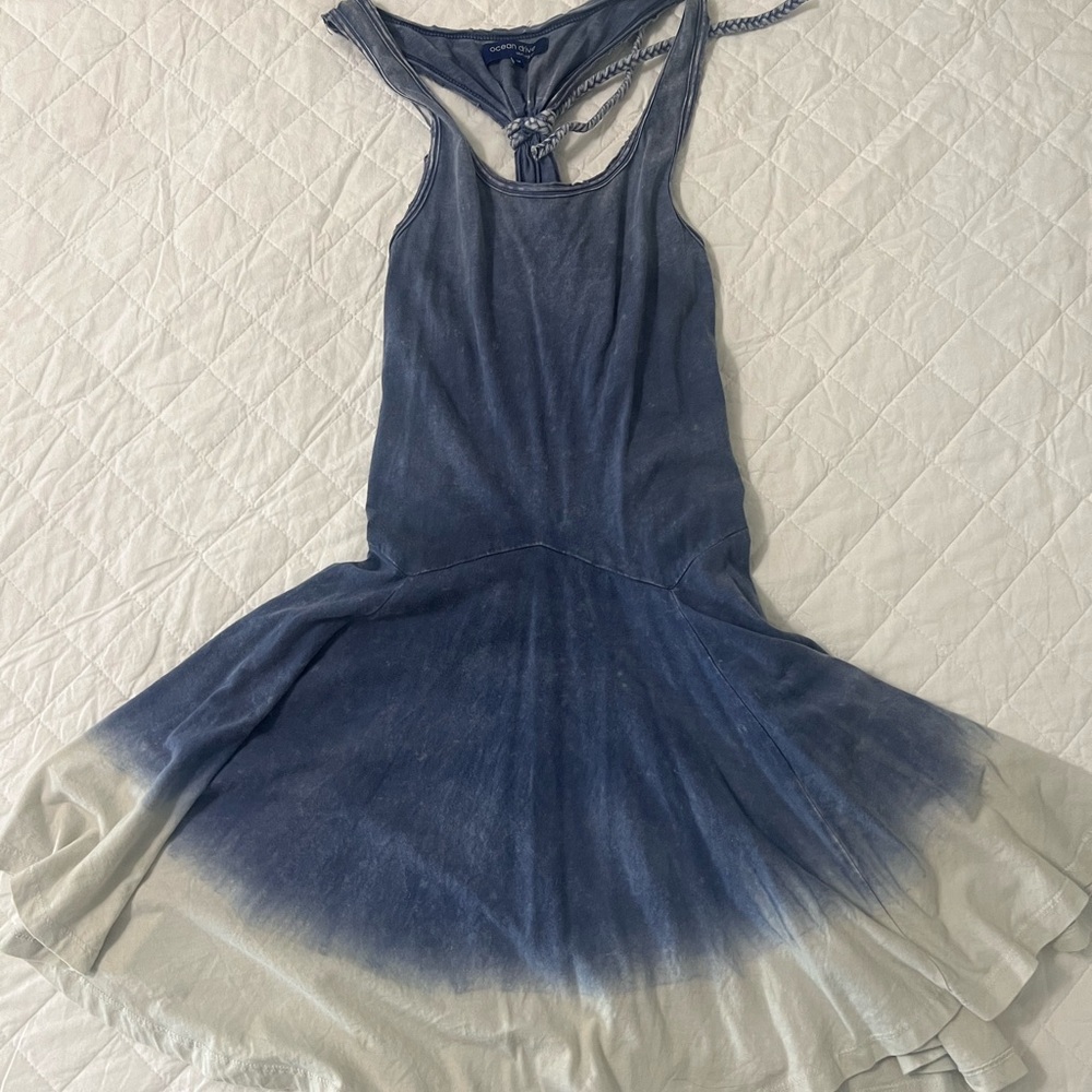 Ocean Drive Blue and White Drop-Waist Mini Dress - Razorback Women's Med